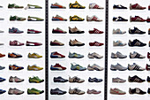 Sports shoes in shoe shop, shopping mall
