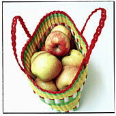Basket full of apples.