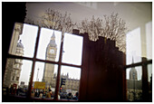 Telephone box, Big Ben, Houses of Parlament. London, England, UK