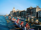 Historical boats race (Regata Storica) on Grand Canal. Venice. Italy