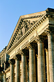 Classical portico of the Reichstag. Berlin. Germany