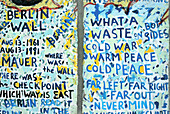 Remains of the Berlin Wall dressed with graffitis. Berlin. Germany