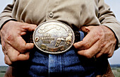 Cowboy buckle. Fort Worth. Texas. USA