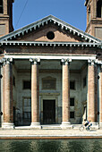 Facade of San Camillo former hospital. Comacchio. Italy