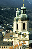 St. Jakob baroque cathedral (Behind the altar the Maria Hilf painting by Lucas Cranach). Innsbruck. Tyrol. Austria
