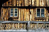 Wooden façade of an old farm. Berwang. Tyrol. Austria