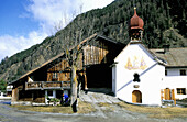 Birth house of Pastor Franz Senn and chapel. Längenfeld. Tyrol. Austria