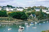 Harbour in an aven . Doelan. Finistere. Brittany. France