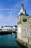 Old town ramparts and ancient anchor. Concarneau. Finistere. Brittany. France