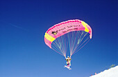 Skier paragliding at Avoriaz. Haute-Savoie, Alps. France