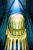 Central nave of the abbey church. Mont St. Michel. Normandy, France