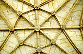 Manueline architecture in church vaults. Monastery of the Hieronymites. Belem, near Lisbon. Portugal