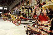 Ancient carriages exhibited in the Museu Nacional dos Coches. Belem. Lisbon. Portugal