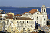 Overview from Castello de Sao Jorge road. Alfama quarter. Lisbon. Portugal