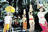 Odalan procession. Near Besakhi. Bali Island. Indonesia