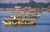 Local ferry crossing from West Bank. River Nile from East Bank. Luxor. High Egypt. Egypt