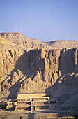 Hatshepsut s Temple site, near Deir-el Bahri, aerial view from a balloon. West Bank. Luxor. High Egypt. Egypt