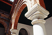 Capitals and arches at Mudejar courtyard, Palacio de Mondragón. Ronda, Málaga province. Spain