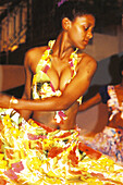 Dancing the Sega Ravanne, the most traditional and typical dance. Mauritius