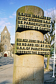 Monument to US paratroops. Sainte-Marie-du-Mont. Manche. Normandy. France