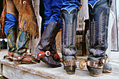 Close up of cowboys boots and spurs. Texas. USA