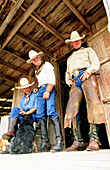 Cowboys at ranch. Fort Worth, Texas. USA