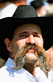 Cowboy with mustache at cowboys fair. Lubbock, Texas. USA