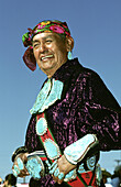 Zuni medicine man wearing turquoise jewelry at Window Rock Navajo festival. Arizona. USA