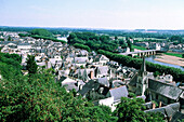 Overview on the city of Chinon. Touraine (Indre-et-Loire). France