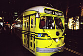 Market tramway at night. San Francisco. California, USA