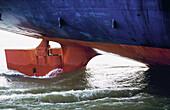Rudder of freighter at harbour. Rotterdam. Holland