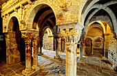 Interior of Serrabone priory, built 11th century. Pyrenees-Orientales. Languedoc Roussillon. France