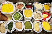 Spices stall in a popular market. Suzhou. Kiangsu province, China