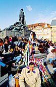 Stare Metso (Old Town Square). People celebrating Easter. Prague. Czech Republic.