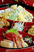 Close-up on a Bento (traditional food dish). Japan