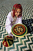 Traditional tajine dish, luxury hotel La Mamounia, built with the best traditional materials. Marrakech. Morocco