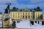 Royal Palace and park of Drottningholm in winter time. Stockholm. Sweden