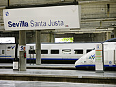High Speed Train. Santa Justa train station. Sevilla, Andalucia. Spain