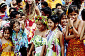 Children in a festival. Nuku-Hiva island. Marquesas archipelago. French Polynesia