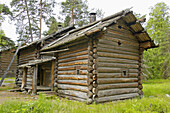 The Seurasaari park featuring ancient houses on an islet. Helsinki. Finland