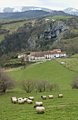 Caserío (typical country farm) at Urkilla mountains valley. Guipúzcoa. Spain