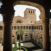 Claustro de los Caballeros (Cloister of the Knights), 12-13th c. Monasterio de Santa María de Huerta, Soria province, Spain