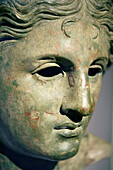 Bronze head of a goddess, probably Aphrodite, Hellenistic Greek, The British Museum, London. England. UK.