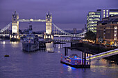 London Bridge City Pier, HMS Belfast, Southwark, Tower Bridge, Thames River, London. England, UK