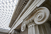 Ionic column at the Great Court by Norman Foster of the British Museum, London. England, UK
