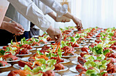 Preparing dishes. Lobster salad. Gastronomical Society, Donostia, San Sebastián, Gipuzkoa, Euskadi. Spain.