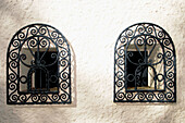 Wrought grilles at windows. Granada. Spain