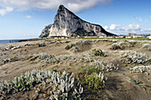 Rock of Gibraltar from Spanish border. Cádiz province. Spain