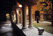 Cloister of Montserrat benedictine monastery. Barcelona province, Spain
