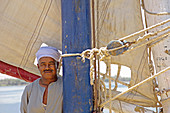 Sailing on the Nile river between Esna and Aswan. Egypt